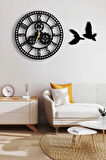 Dekoratif Duvar Saati 50x50cm + Kuşlu Tablo