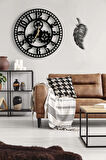 Dekoratif Duvar Saati 50x50cm + Yaprak Tablo