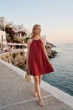 Kadın Bordo Askılı Elbise Rahat Kesim Yazlık Şık Günlük Tatil Elbisesi Mini Salaş Elbise
