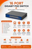 16 Port 10/100/1000MBPS 16+2 Gigabit Poe Switch