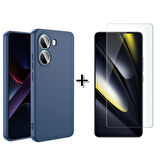 Forzacase Xiaomi Poco X7 Pro Liquid İçi Kadife Lansman Silikon Kılıf + Temperli Cam Ekran Koruyucu