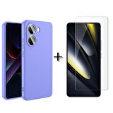 Forzacase Xiaomi Poco X7 Pro Liquid İçi Kadife Lansman Silikon Kılıf + Temperli Cam Ekran Koruyucu