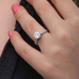 Gümüş Tek Taş Kadın Yüzük