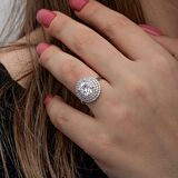 Lucky Life 925 Ayar Gumuss 3 Sıra Taşlı Anturaj Kadın Yüzük