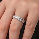 Lucky Life 925 Ayar Gumuss Oval Taşlı Tamtur Kadın Yüzük