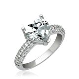 Gümüş Kalp Montür Kadın Yüzük