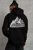 Erkek Nihilist Penguen Temalı Oversize Kapüşonlu Sweatshirt
