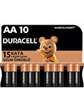 Duracell Alkalin AA Kalem Pil, 1,5 V LR6/MN1500, 10’lu paket