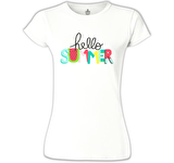 Hello Summer - Watermelon Beyaz Bayan Tshirt