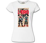 My Hero Academia - Deku and Bakugo Beyaz Bayan Tshirt