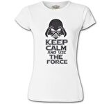 Star Wars - Use the Force Beyaz Bayan Tshirt
