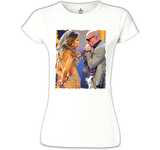 Jennifer Lopez & Pitbull Beyaz Bayan Tshirt