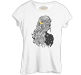 Hair by Moon Girl by Stars Beyaz Bayan Tshirt