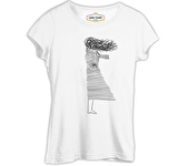 Girl with the Wind Beyaz Bayan Tshirt