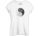 Suns Yin Yang Beyaz Bayan Tshirt
