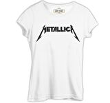 Metallica Logo II Beyaz Bayan Tshirt