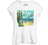 Beach Vibes - Yaz Beyaz Bayan Tshirt