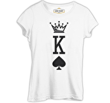 K - The King Beyaz Kadın Tshirt
