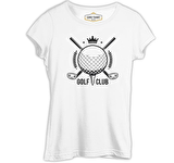 Golf Kulübü - Golf Club Beyaz Bayan Tshirt