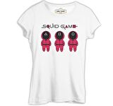 Squid Game - Maske Beyaz Bayan Tshirt