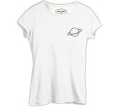 Saturn Logo Beyaz Bayan Tshirt