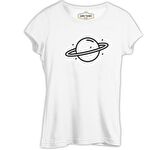 Saturn II Logo Beyaz Bayan Tshirt