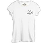 Saturn III Logo Beyaz Bayan Tshirt