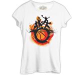 Basketbol - Sokak Topu Beyaz Bayan Tshirt