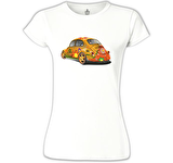 Bugs in Color Beyaz Kadın Tshirt