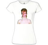 David Bowie Beyaz Bayan Tshirt