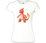 Pokemon - Charmeleon Beyaz Bayan Tshirt