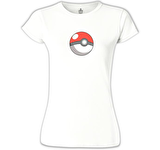 Pokemon - Pokeball Beyaz Bayan Tshirt