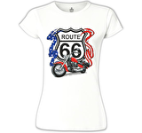 Route 66 Beyaz Bayan Tshirt