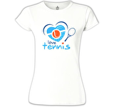 Tenis - Beat Beyaz Kadın Tshirt