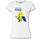 Aile - Yavru Kanarya Beyaz Bayan Tshirt