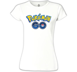 Pokemon Go - Logo Beyaz Bayan Tshirt
