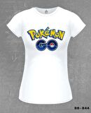 Pokemon Go - Logo Beyaz Bayan Tshirt