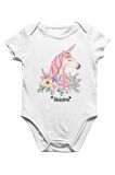 Unicorn Pink Anneler Günü Beyaz Bebek Body