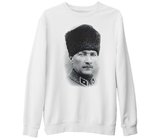 Atatürk Beyaz Kalın Sweatshirt