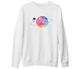 Yörünge Beyaz Kalın Sweatshirt