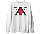 Hunter X Hunter - X Logo Beyaz Erkek Kalın Sweatshirt