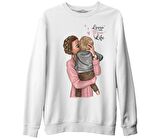 Mom Life Anneler Günü Beyaz Unisex Kalın Sweatshirt