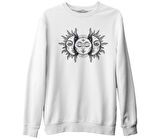 Moon in the Sun Beyaz Erkek Kalın Sweatshirt