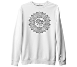 Fil - Mandala Beyaz Erkek Kalın Sweatshirt