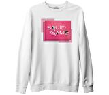 Squid Game - Logo Beyaz Erkek Kalın Sweatshirt