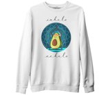 Yoga - Avocado Inhale Beyaz Erkek Kalın Sweatshirt