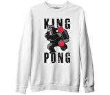 Masa Tenisi - King Pong Beyaz Erkek Kalın Sweatshirt