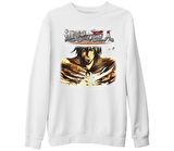 Attack on Titan Beyaz Kalın Sweatshirt