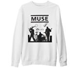 Muse - Band Beyaz Kalın Sweatshirt
