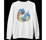 Pokemon Go - Gyrados Beyaz Kalın Sweatshirt